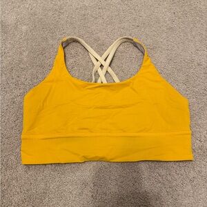 Lululemon Athletica Yellow Sports Bra with Wide Straps